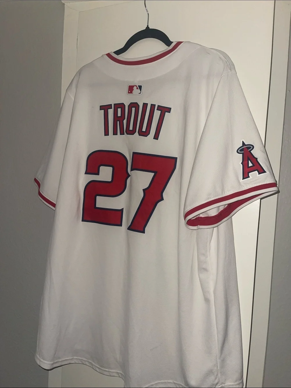 Nike White Los Angeles Angels Red & Navy #27 Jersey/ Mike Trout